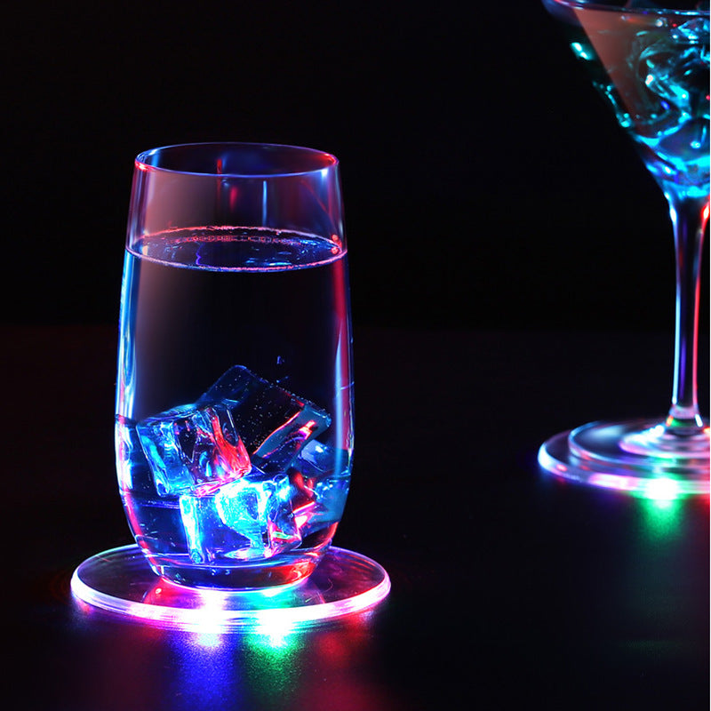 LED Luminous Coaster Glowing Coaster Cocktail Coaster Party Supplies