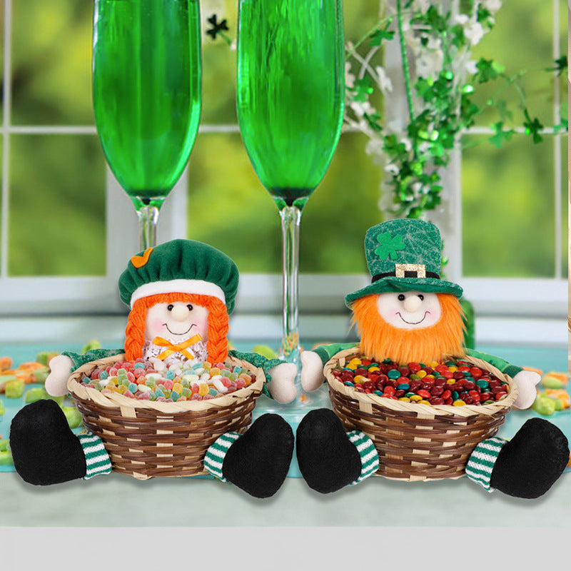 Irish St Patrick's Day Party Supplies Dwarf With Basket Doll Decoration