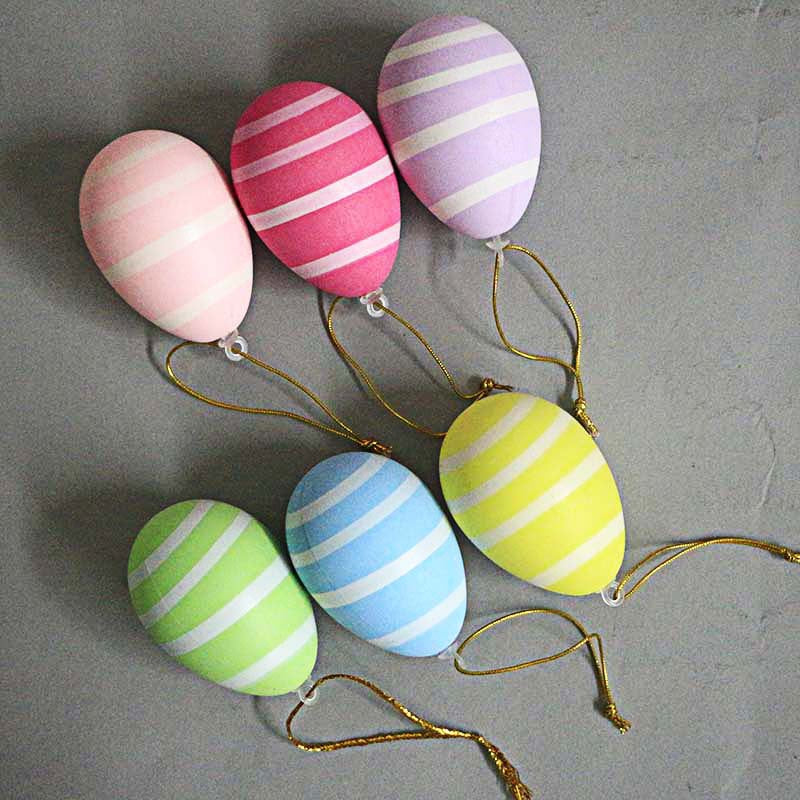 Striped Spotted Easter Plastic Egg Cartoon Decoration