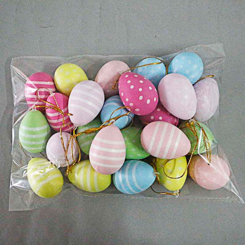 Striped Spotted Easter Plastic Egg Cartoon Decoration