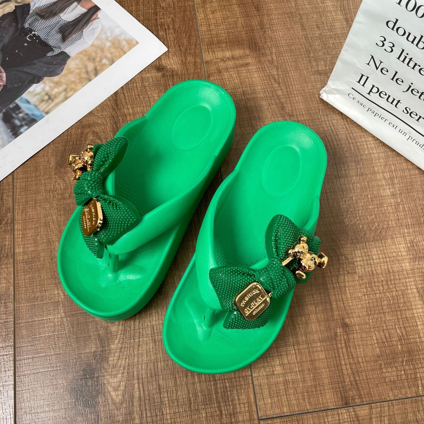 Thick-soled Deodorant Butterfly Bear Eva Slippers