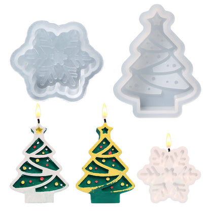 Candle Mold Christmas Tree Snowflake Silicone Drop Glue
