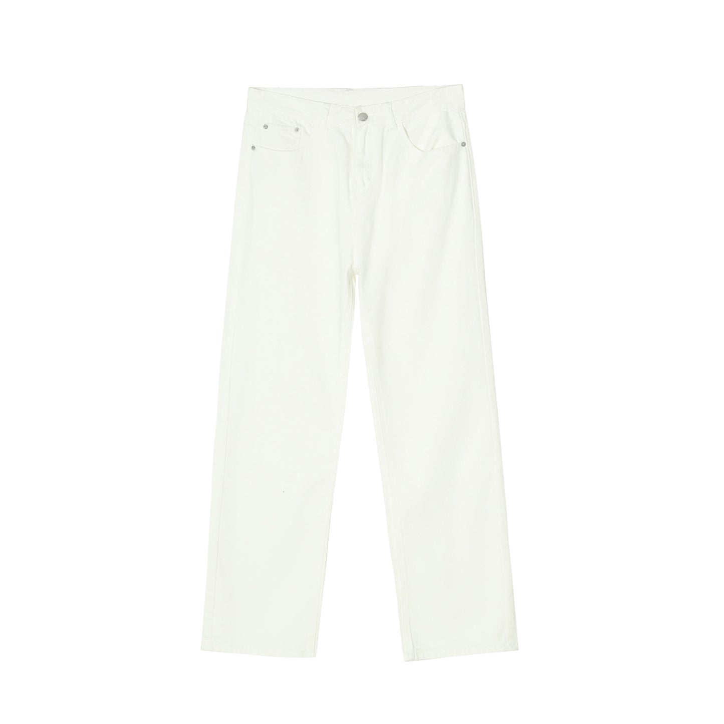 Black And White Basic Simple Jeans Men's Slim Trousers