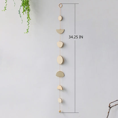 Star And Moon Wood Chip Pendant Bohemian Wall Decoration