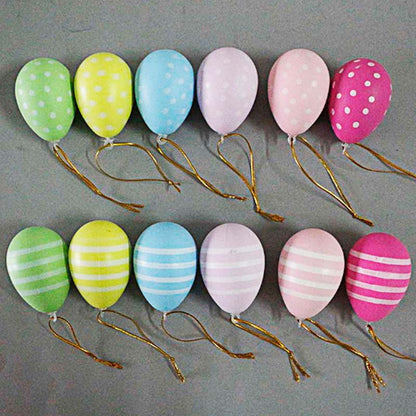 Striped Spotted Easter Plastic Egg Cartoon Decoration