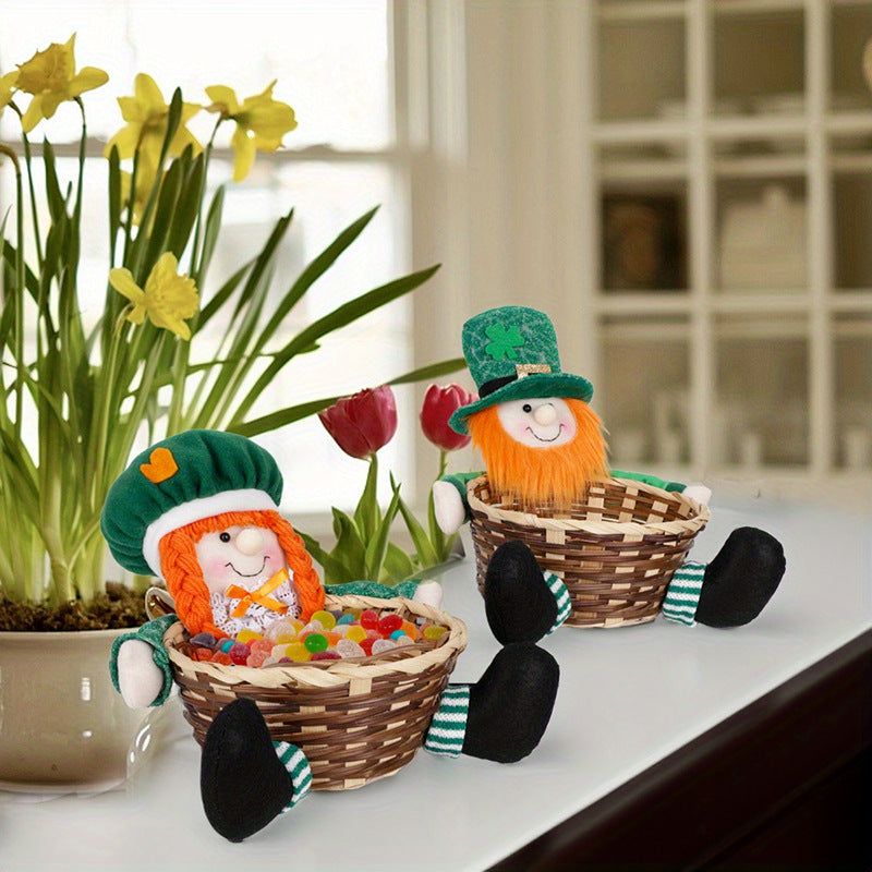 Irish St Patrick's Day Party Supplies Dwarf With Basket Doll Decoration