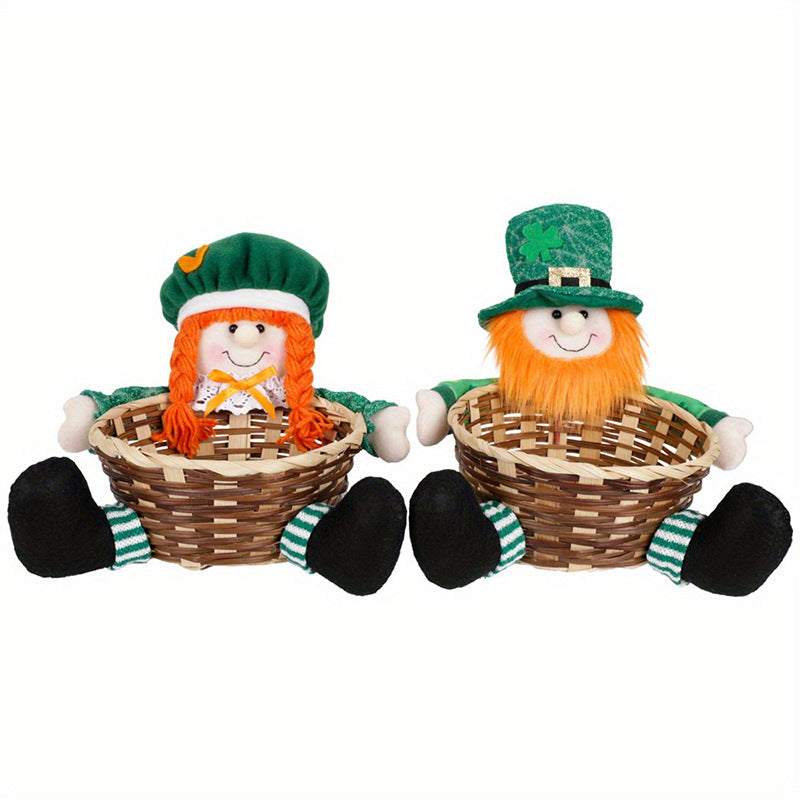 Irish St Patrick's Day Party Supplies Dwarf With Basket Doll Decoration