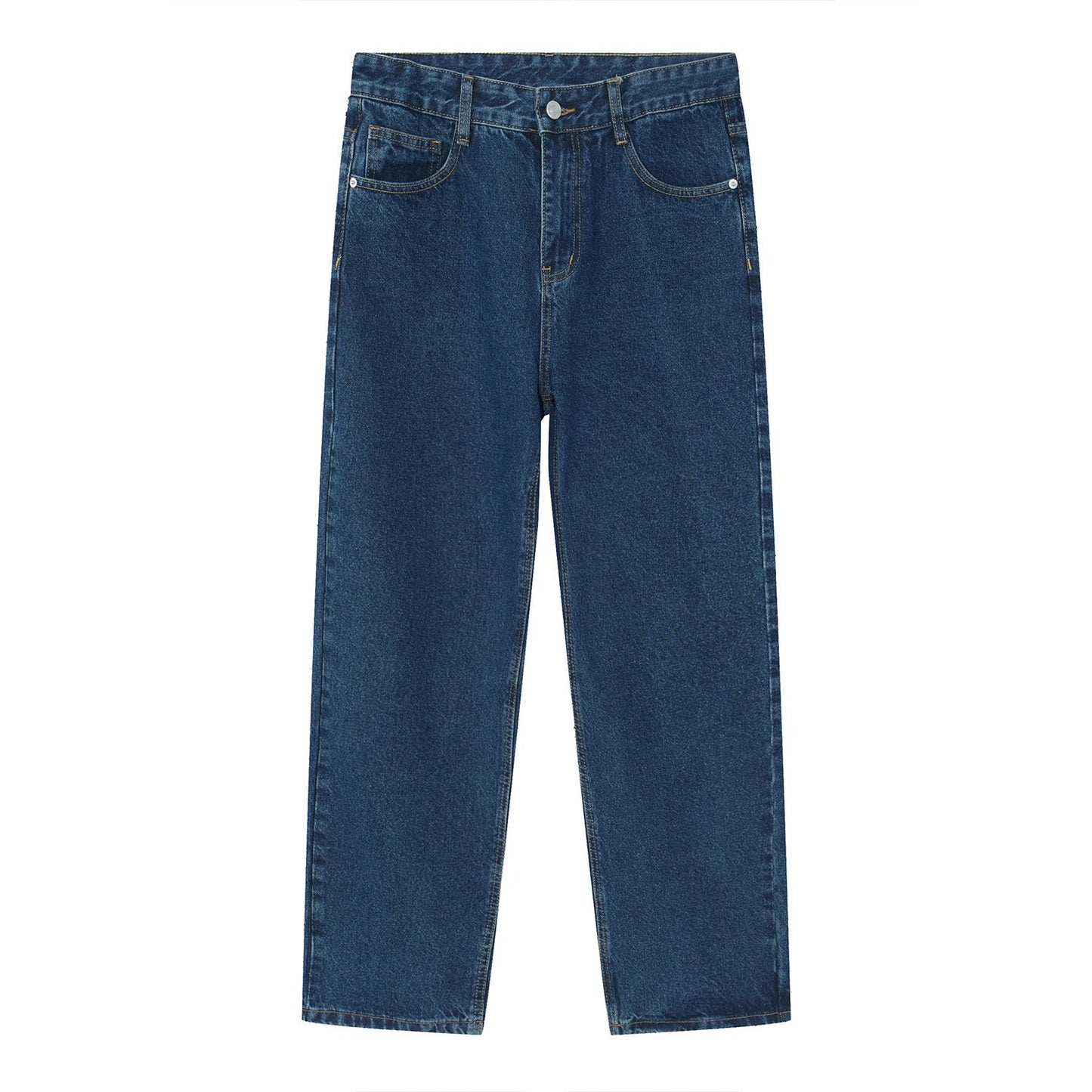 Black And White Basic Simple Jeans Men's Slim Trousers