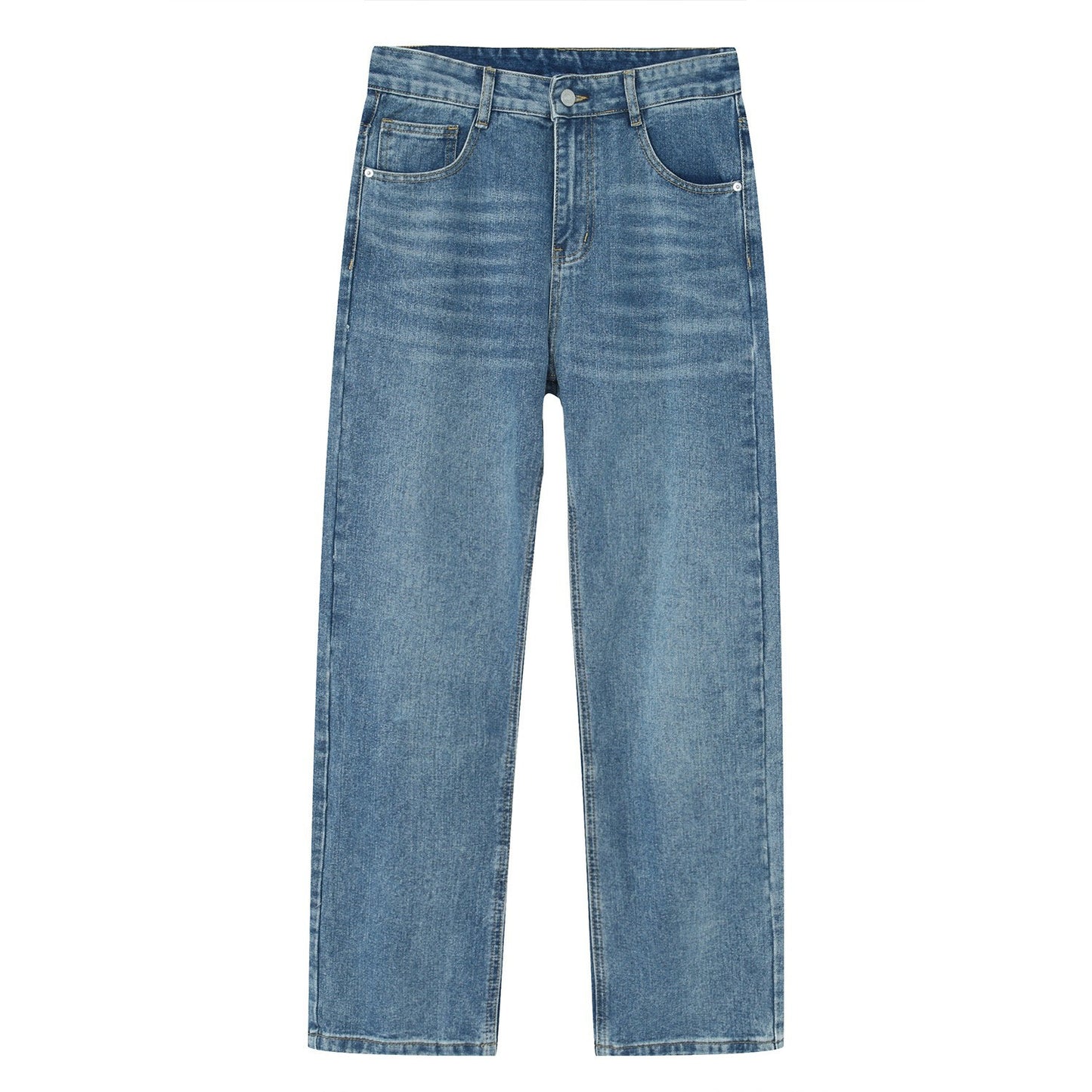 Black And White Basic Simple Jeans Men's Slim Trousers