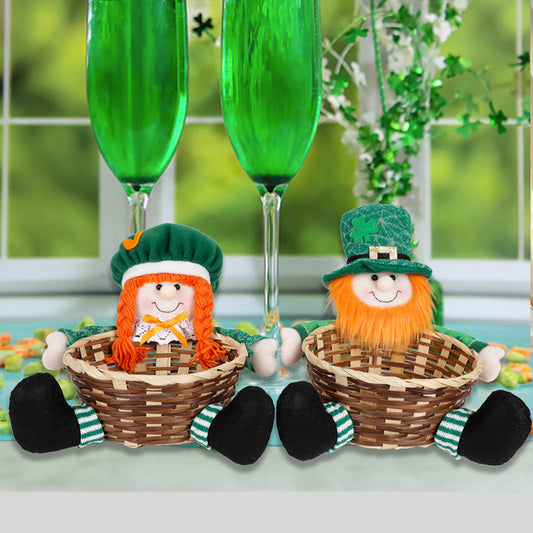 Irish St Patrick's Day Party Supplies Dwarf With Basket Doll Decoration
