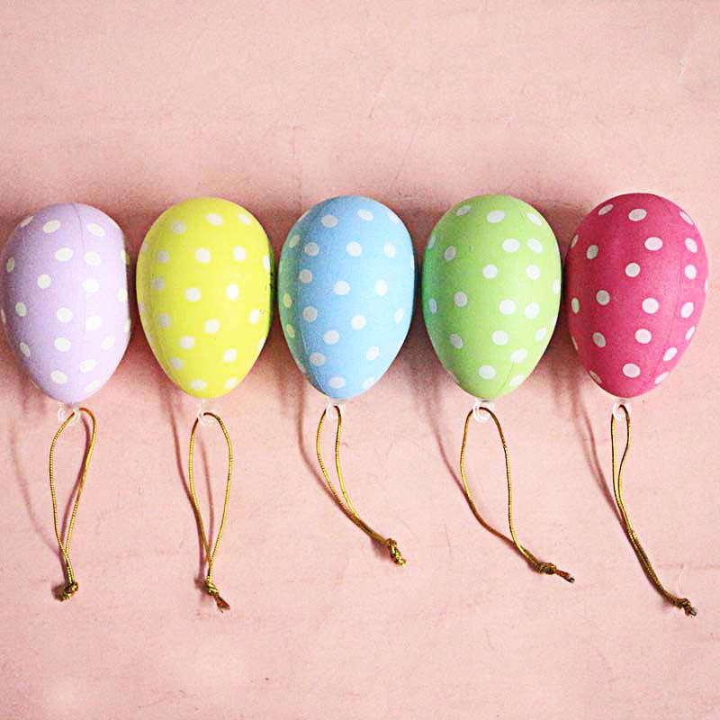 Striped Spotted Easter Plastic Egg Cartoon Decoration