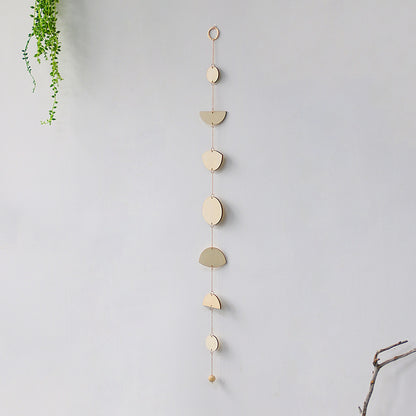 Star And Moon Wood Chip Pendant Bohemian Wall Decoration
