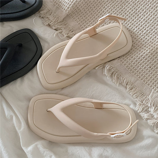 Personalized Simple Solid Color Flip-toe Sandals