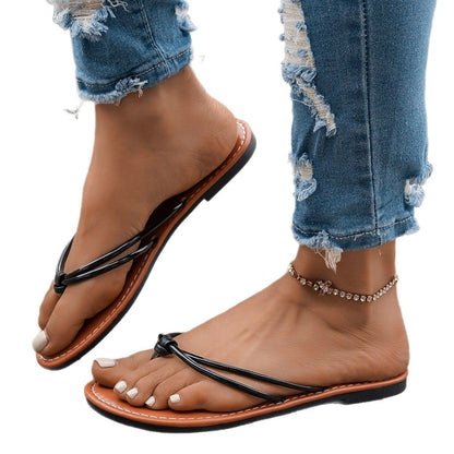 Large Size Flat Bottom Slippers Women's Flip-flops Casual Beach Sandals