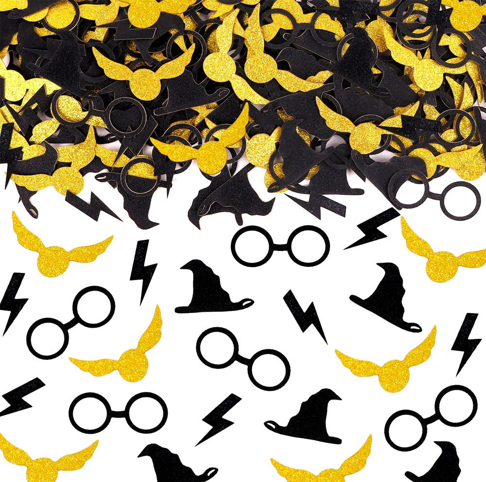 Party Decoration Paper Scrap Witch Hat Golden Wings Lightning Decoration